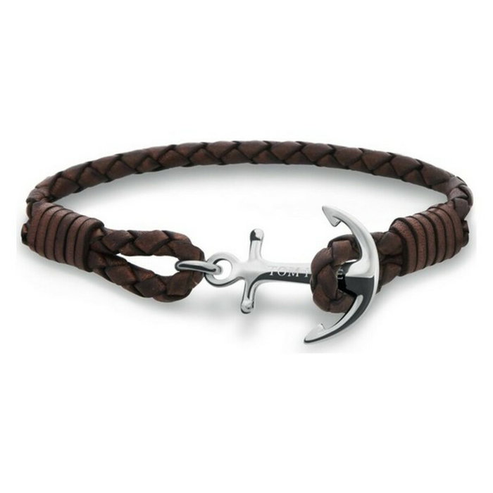 Tom Hope Pulsera Cohiba Brown Marrone Scuro en Piel y Plata de Ley 18cm