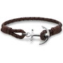Tom Hope Pulsera Cohiba Brown Marrone Scuro en Piel y Plata de Ley 18cm