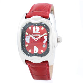 Chronotech Reloj CT7274M-01 con correa de piel roja