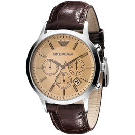 Armani AR2433 con correa de piel marrón y esfera marrón