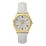Nautica NAPVNC001 Reloj de Mujer con Caja Dorada y Correa Blanca