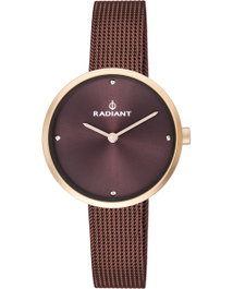 Radiant RA463204 Reloj de Mujer con Correa Marrón y Caja Oro Rosa