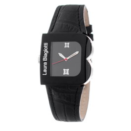 Laura Biagiotti Reloj LB0037L-01 para Mujer con Correa de Piel Negra