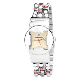 Laura Biagiotti LB0049L-03M Reloj Analógico Plateado con Esfera Beige