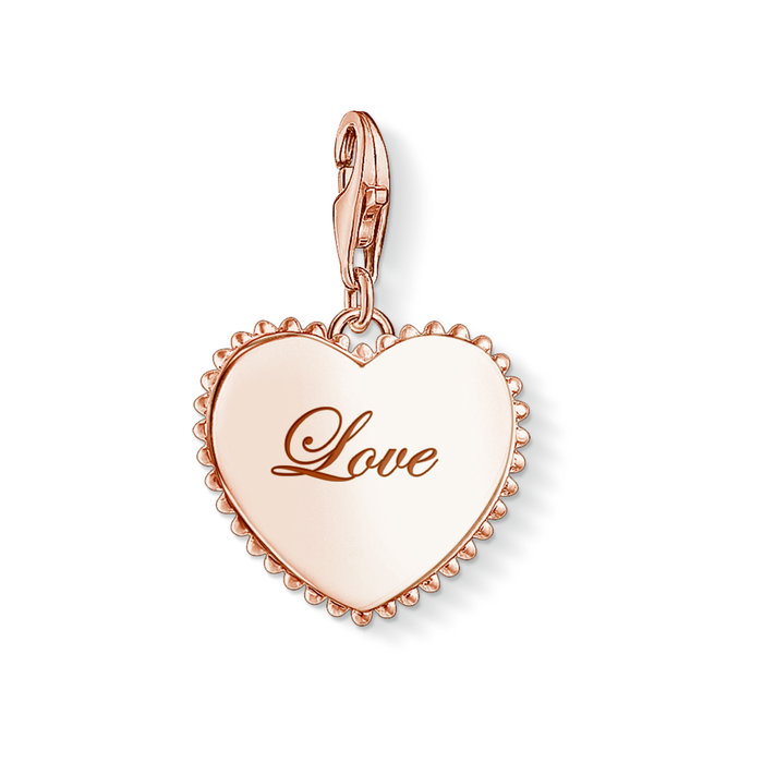 Thomas Sabo Joyería 1502-415-40 con Charm corazOn love y detalles en oro rosado Thomas Sabo Joyería 1502-415-40 con Charm corazOn love y detalles en oro rosado