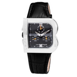 Laura Biagiotti LB0002-CN Reloj de Mujer con Correa de Piel Negra