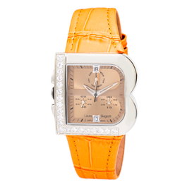 Laura Biagiotti Reloj LB0002-NA con Correa de Piel Naranja