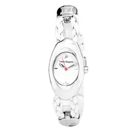 Laura Biagiotti Reloj LBSM0056L-03 con correa de piel blanca