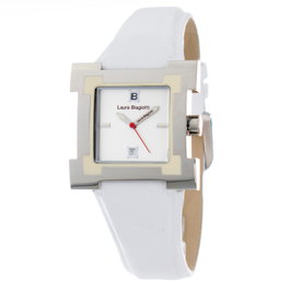 Laura Biagiotti Reloj LB0038L-02 con correa de piel blanca