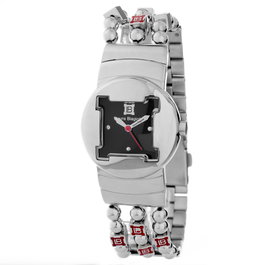 Laura Biagiotti LB0049L-02M Reloj Analógico Plateado con Esfera Negra