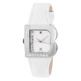 Laura Biagiotti LB0001L-BL Reloj de Mujer con Correa de Piel Blanca