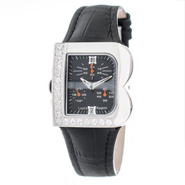 Laura Biagiotti Reloj LB0002L-NE con correa de piel negra