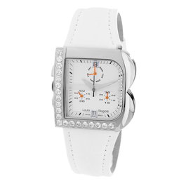 Laura Biagiotti LB0002L-BLZ Reloj Analógico Mujer Blanco y Plateado