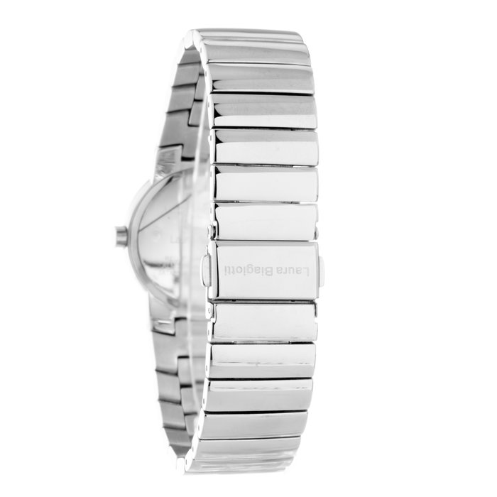 Laura Biagiotti LB0050L-02M Reloj Analógico Plateado con Esfera Negra