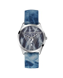 Guess W1144L1 con esfera azul y correa de piel vaquero