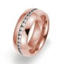 Gooix Anillo Dorado de Acero Inoxidable Chapado en Oro Rosa y Circonita Blanca Talla 52