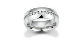 Gooix Anillo de Acero Inoxidable Plata y Circonita Blanca Talla 56