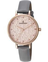 Radiant RA431603 Romance con esfera rosa y correa de cuero gris