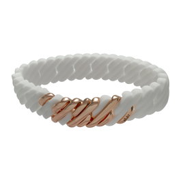 The-Rubz Pulsera Pixel MINI 15 MM SMALL Blanco / Rose gold