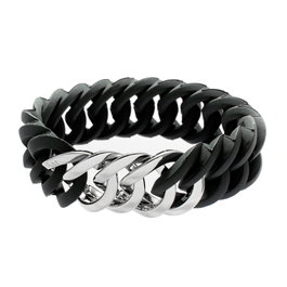 The-Rubz Pulsera Zirkel25mm SMALL Black / Silver 25mm