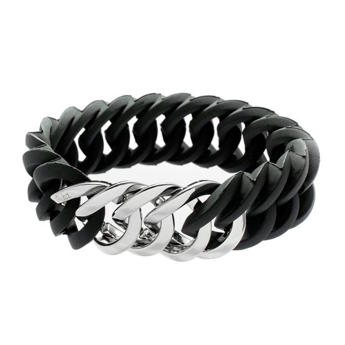 The-Rubz Pulsera Zirkel25mm SMALL Black / Silver 25mm The-Rubz Pulsera Zirkel25mm SMALL Black / Silver 25mm