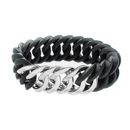The-Rubz Pulsera Zirkel25mm MEDIUM Black / Silver 25MM