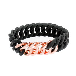The-Rubz Pulsera Zirkel25mm MEDIUM Black / Rose gold