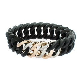 The-Rubz Pulsera Zirkel25mm SMALL Black / Metal mix 25mm