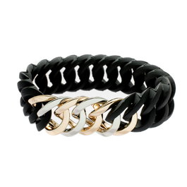 The-Rubz Pulsera Zirkel25mm MEDIUM Black / Metal mix 25mm