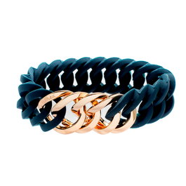 The-Rubz Pulsera Zirkel25mm SMALL Midnight / Rose gold 25mm Azul
