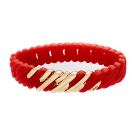 The-Rubz Pulsera Pixel MINI 15 MM Small Red / Soft gold