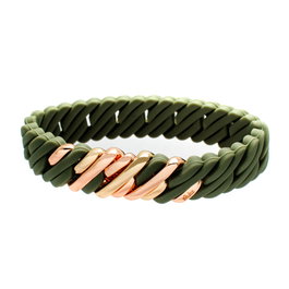 The-Rubz Pulsera Pixel MINI 15 MM Green tea / Gold mix Verde