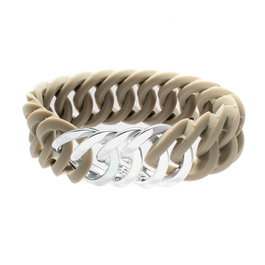 The-Rubz Pulsera Zirkel25mm SMALL Taupe / Platin silver