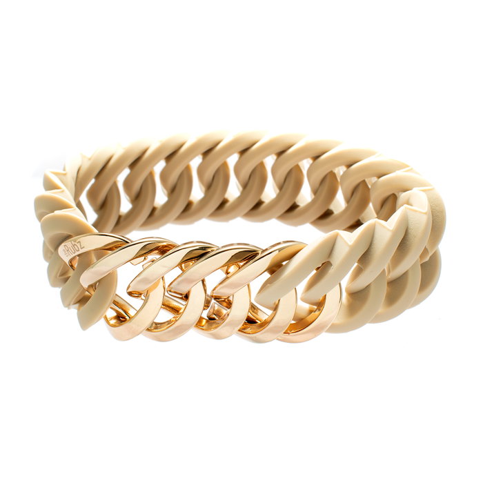 The-Rubz Pulsera Zirkel25mm MEDIUM Desert sand / Soft gold Beige 25mm The-Rubz Pulsera Zirkel25mm MEDIUM Desert sand / Soft gold Beige 25mm