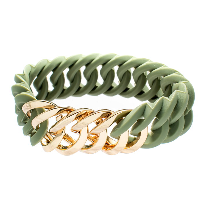 The-Rubz Pulsera Zirkel25mm MEDIUM Green tea / Soft gold Verde 25mm The-Rubz Pulsera Zirkel25mm MEDIUM Green tea / Soft gold Verde 25mm