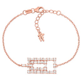 Folli Follie Pulsera de Acero Rosa 17cm