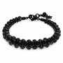 Folli Follie Pulsera de Acero con Detalles Negros 3B1T021KK