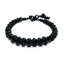 Folli Follie Pulsera de Acero con Detalles Negros 3B1T021KK