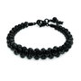 Folli Follie Pulsera de Acero con Detalles Negros 3B1T021KK