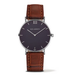 Paul Hewitt Reloj PH-SA-S-SM-B-14M con correa de piel marrón