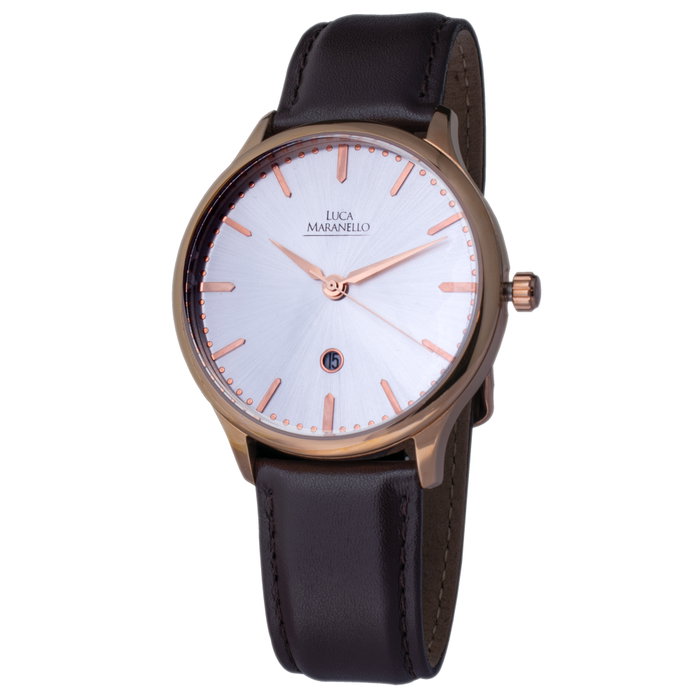 Luca Maranello AY012525-002 Reloj Analógico Oro Rosa y Marrón Luca Maranello AY012525-002 Reloj Analógico Oro Rosa y Marrón