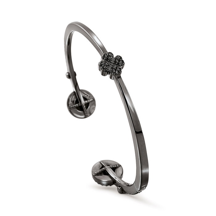 Folli Follie Brazalete de Plata de Ley Negro 54mm