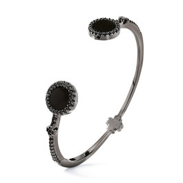 Folli Follie Brazalete de Plata de Ley Negro 54mm
