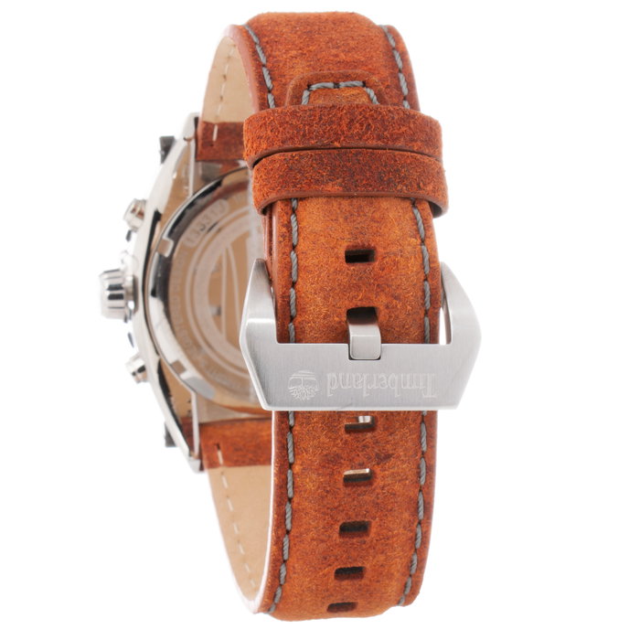 Timberland TBL1331JS-02C con correa de cuero marrón y esfera negra