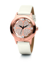 Folli Follie WF0R057SS Reloj de Mujer con Correa de Cuero Blanca