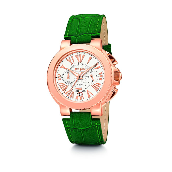 Folli Follie WF13R002SES Reloj Analógico Mujer Verde y Dorado Folli Follie WF13R002SES Reloj Analógico Mujer Verde y Dorado