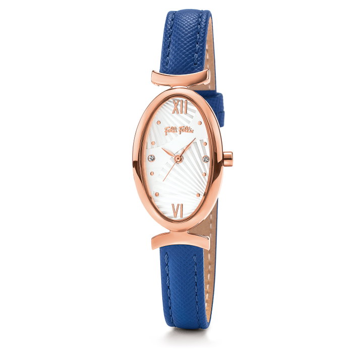 Folli Follie WF16R031SS Reloj de Mujer con Caja Dorada y Correa Azul Folli Follie WF16R031SS Reloj de Mujer con Caja Dorada y Correa Azul