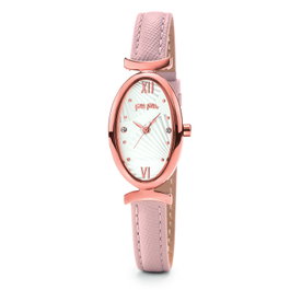Folli Follie WF16R031SSS con correa de cuero rosa y caja dorada