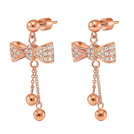 Folli Follie Pendientes de Acero Inoxidable Rosa 4cm