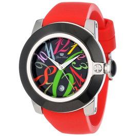 Glam Rock Reloj GR32040 con correa roja y detalles de diamantes
